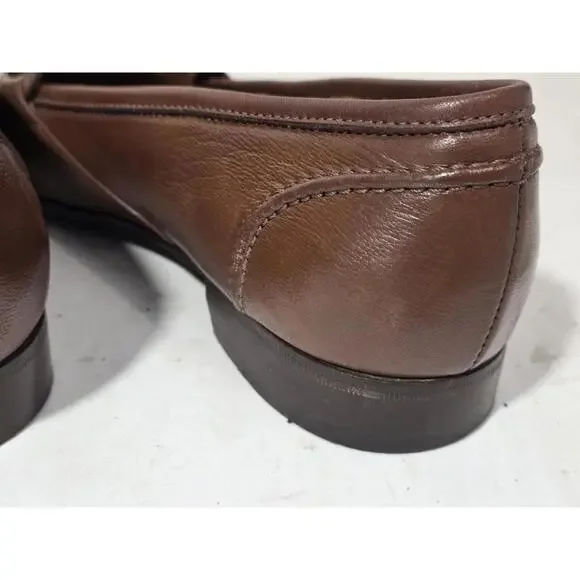 zelli penny loafers creme brown shoes slip on mens 9.5 M